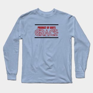 Product Of God's Grace | Christian Typography Long Sleeve T-Shirt